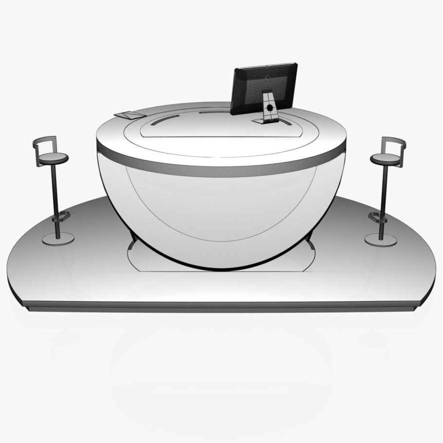 Virtual TV Studio Podium Desk Imac27 in Architecture - product preview 20