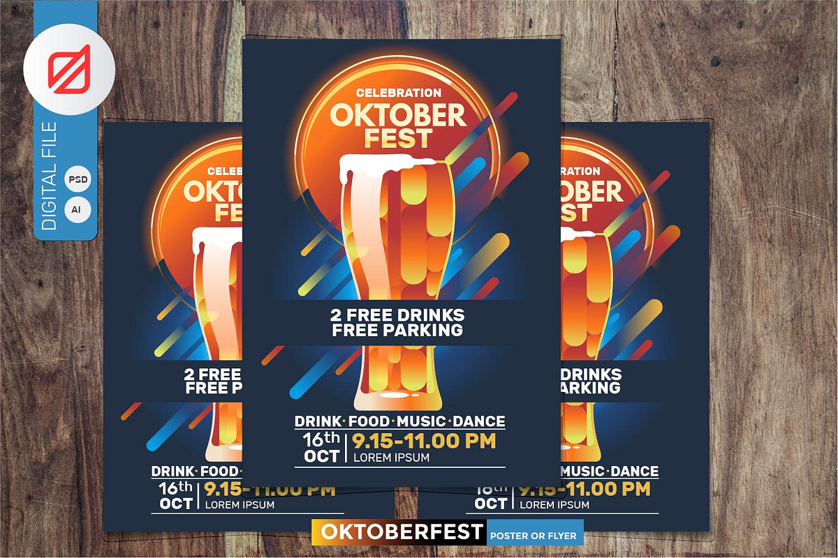 Oktoberfest Poster Illustration in Flyer Templates - product preview 8