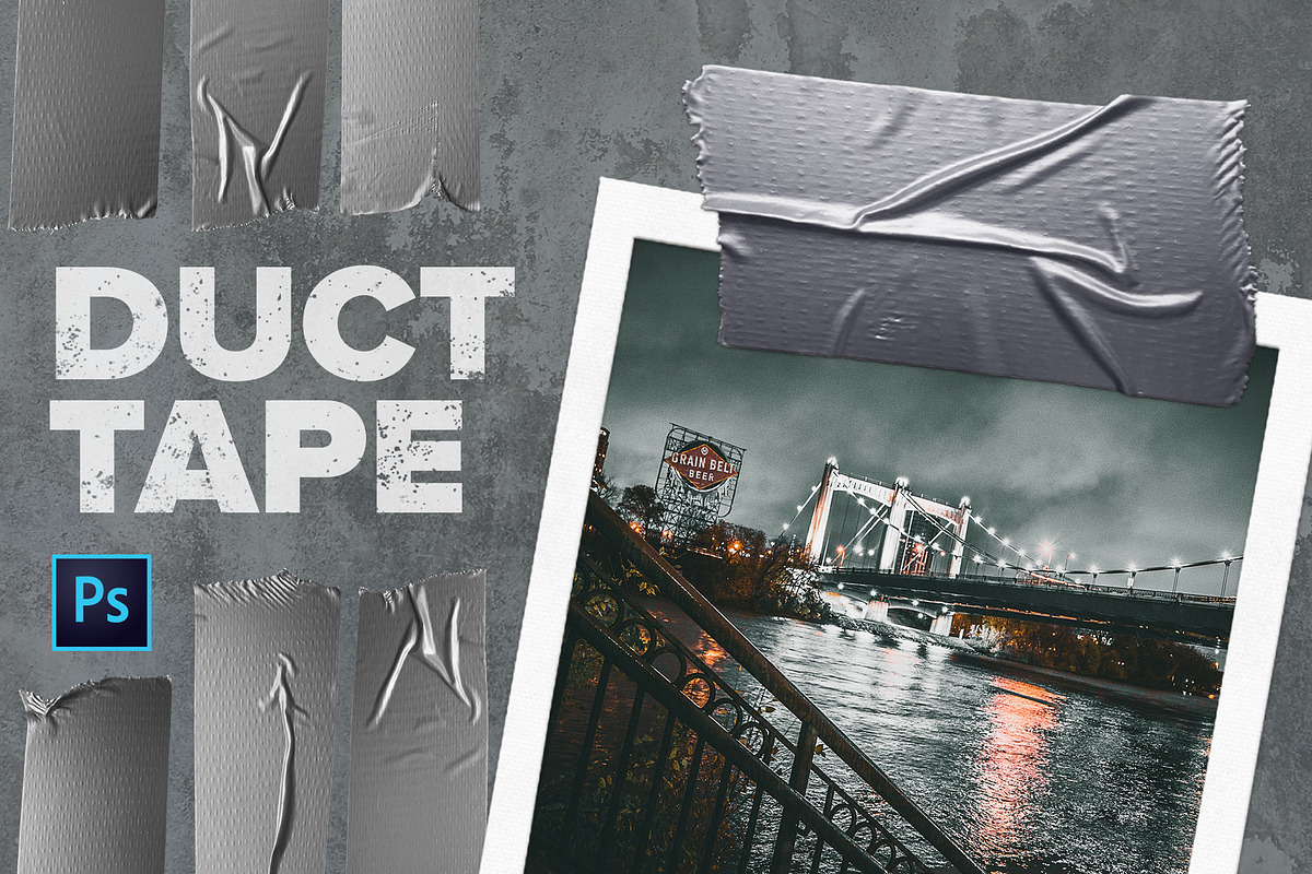 Isolated Gray Duct Tape [PSD] in Objects - product preview 8