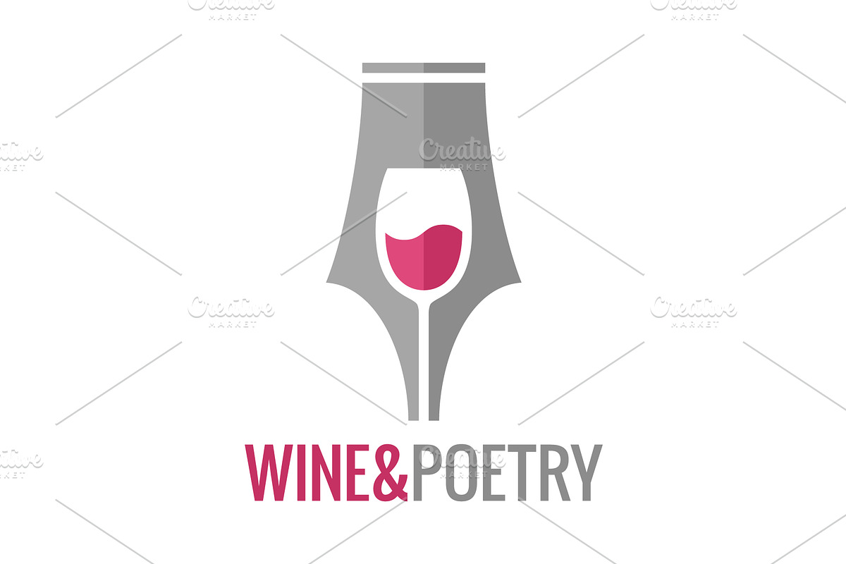 Wine glass pen concept. in Logo Templates - product preview 8
