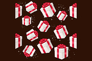 Pattern with Present Box. Vector
