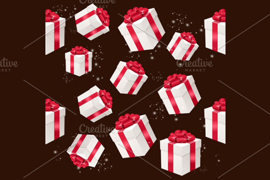 Pattern with Present Box. Vector in Patterns - product preview 8