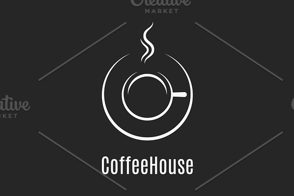 Coffee cup design. Coffeehouse logo.