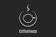 Coffee cup design. Coffeehouse logo.