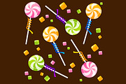 Candy Lollipops Background Pattern