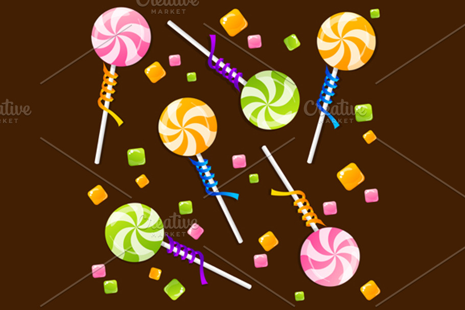 Candy Lollipops Background Pattern in Patterns - product preview 8