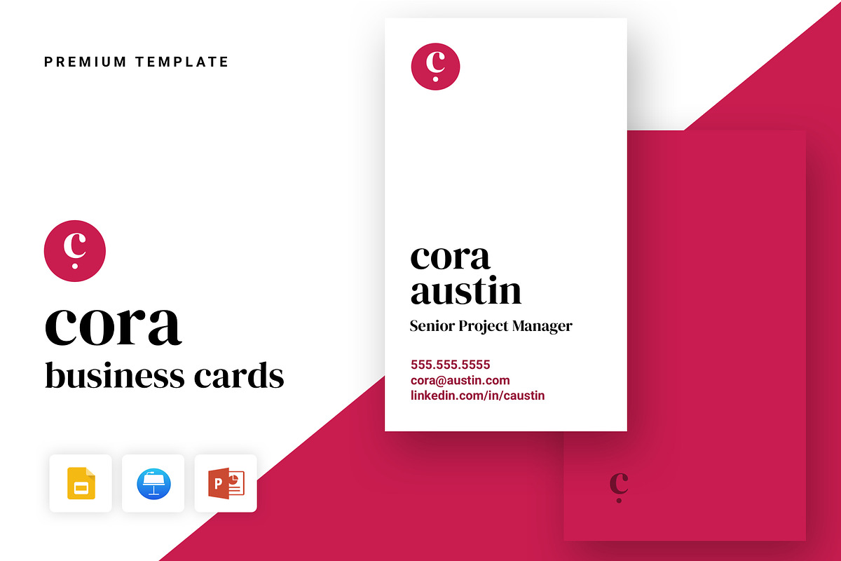 Cora - Business Cards in Business Card Templates - product preview 8