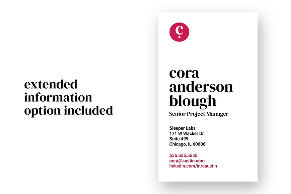 Cora - Business Cards in Business Card Templates - product preview 2