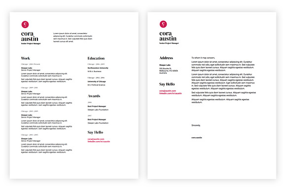 Cora - Resume and Business Cards in Letter Templates - product preview 1