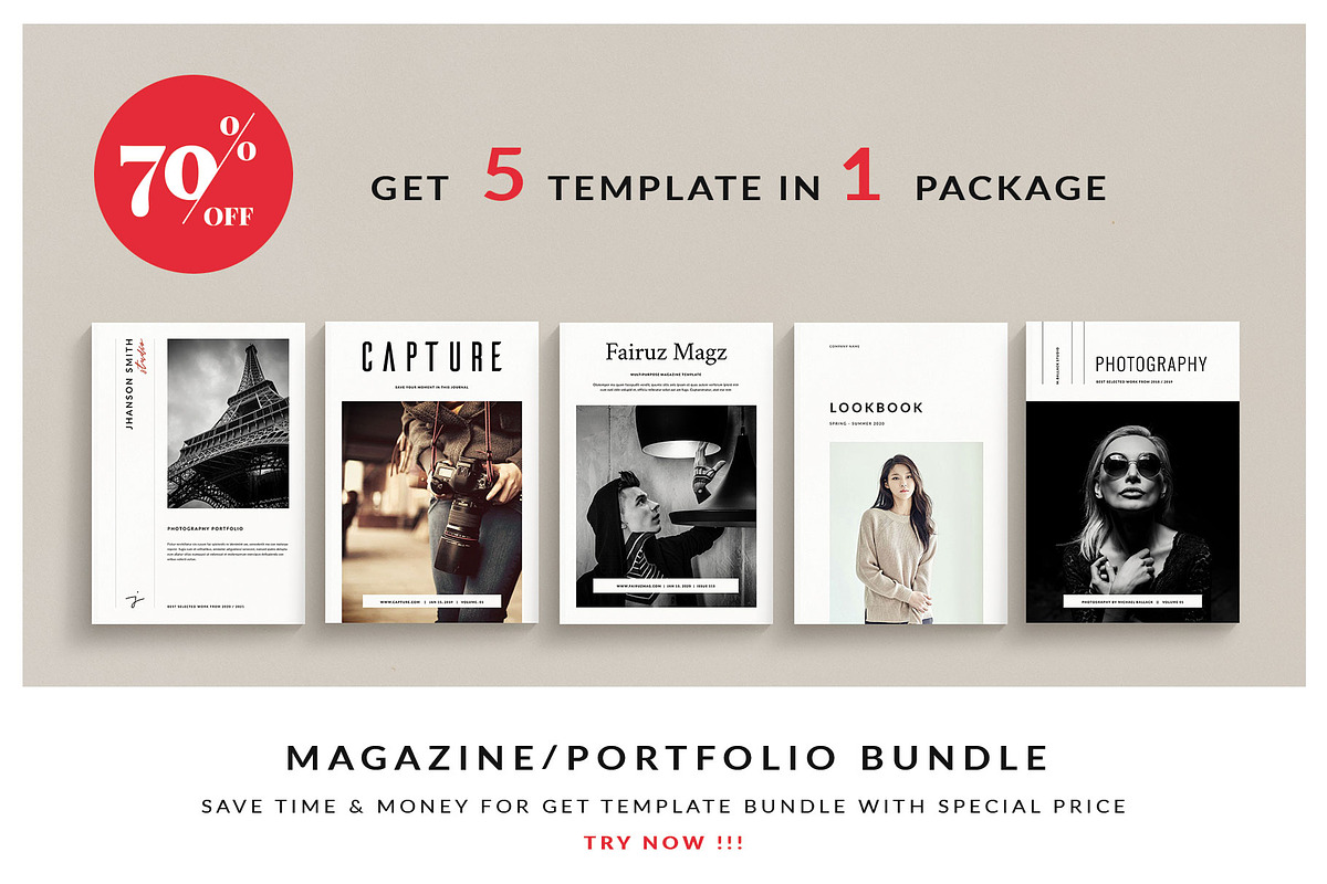 Magazine / Portfolio Bundle in Magazine Templates - product preview 8