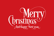 Merry Christmas Text Red Backgroud