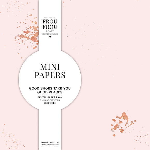 Pink White Rose Gold Mini Papers in Patterns - product preview 2