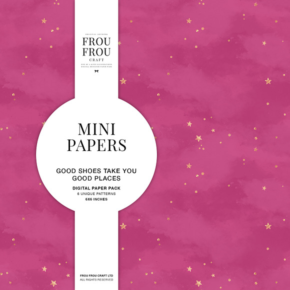 Pink White Rose Gold Mini Papers in Patterns - product preview 3