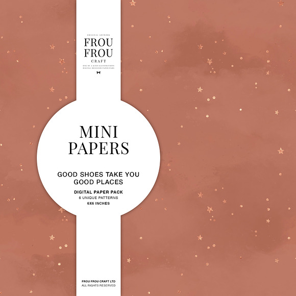 Pink White Rose Gold Mini Papers in Patterns - product preview 4