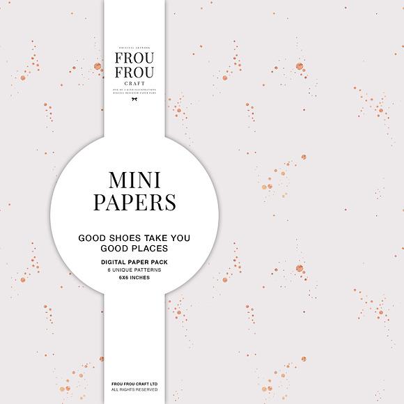Pink White Rose Gold Mini Papers in Patterns - product preview 5