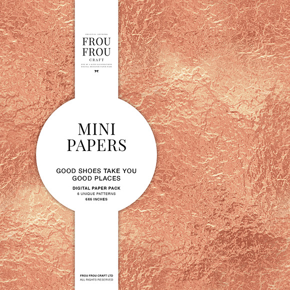 Pink White Rose Gold Mini Papers in Patterns - product preview 6