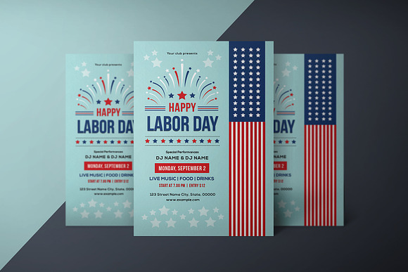 Us Labor Day Flyer - V1062 in Invitation Templates - product preview 3