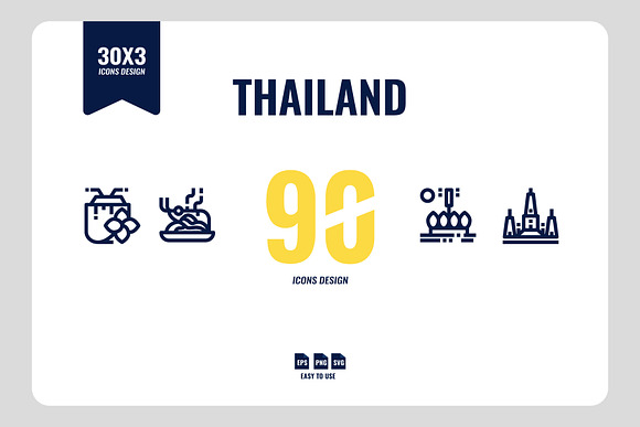 Thailand 90 Icons in Icons - product preview 3