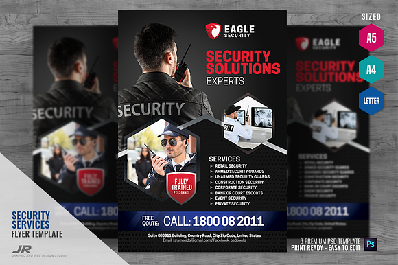 Security Services Flyer in Flyer Templates - product preview 1