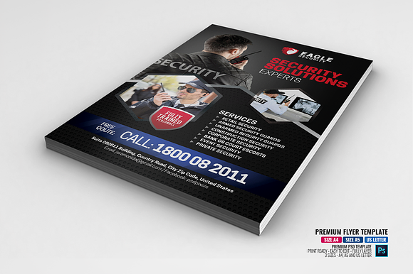 Security Services Flyer in Flyer Templates - product preview 2