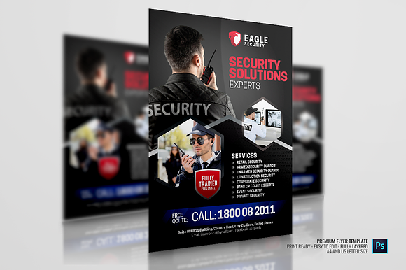 Security Services Flyer in Flyer Templates - product preview 3