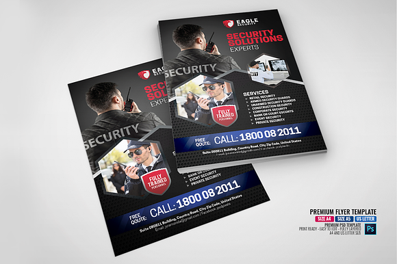Security Services Flyer in Flyer Templates - product preview 4