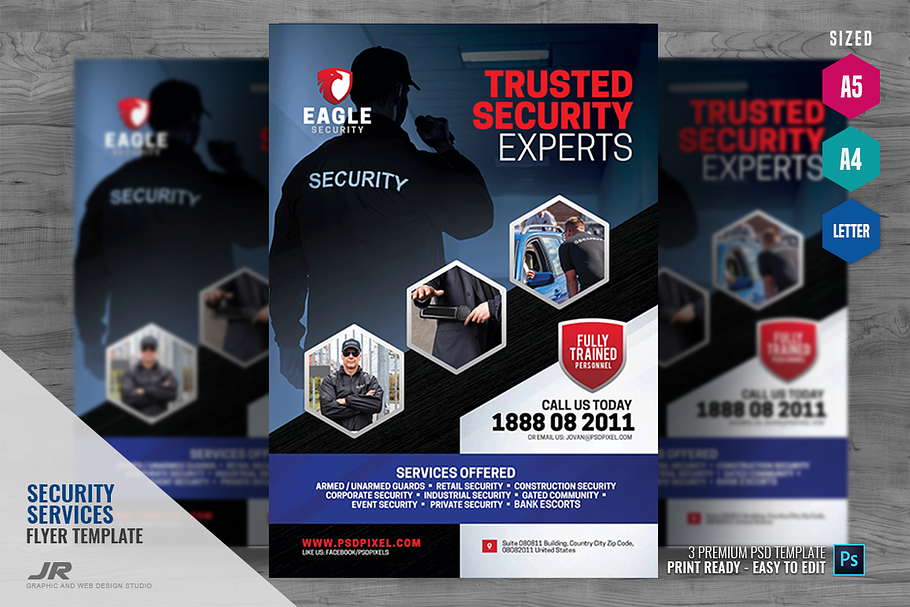 Security Services Company Flyer in Flyer Templates - product preview 8