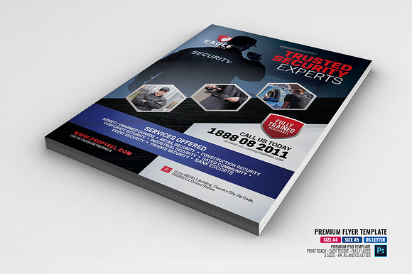 Security Services Company Flyer in Flyer Templates - product preview 1