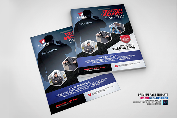 Security Services Company Flyer in Flyer Templates - product preview 2