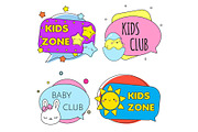 Kids zone banners Children club sign