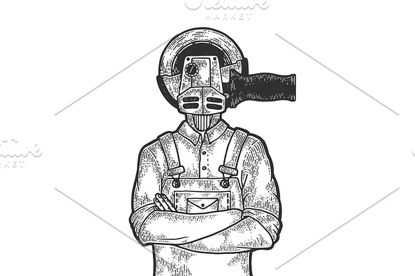 Angle grinder head worker sketch