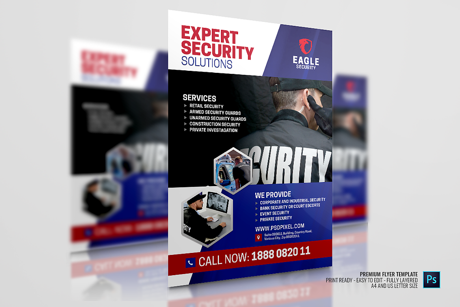 Security Services Promotional Flyer in Flyer Templates - product preview 8