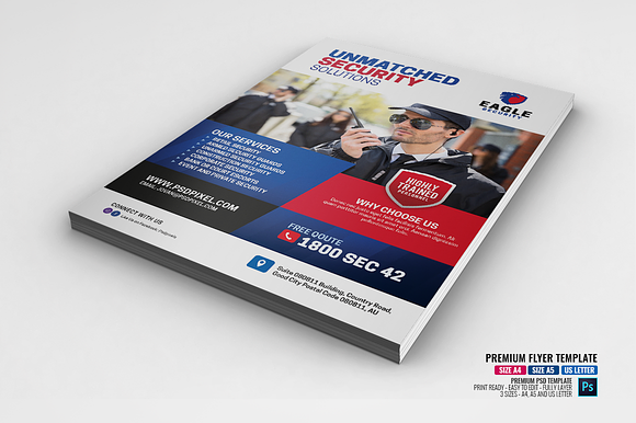 Security Company Flyer in Flyer Templates - product preview 1