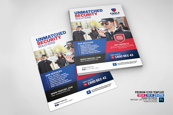 Security Company Flyer in Flyer Templates - product preview 3