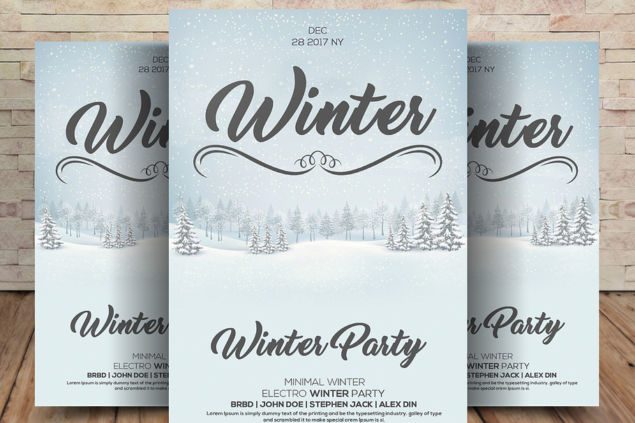 Winter Party in Flyer Templates - product preview 8