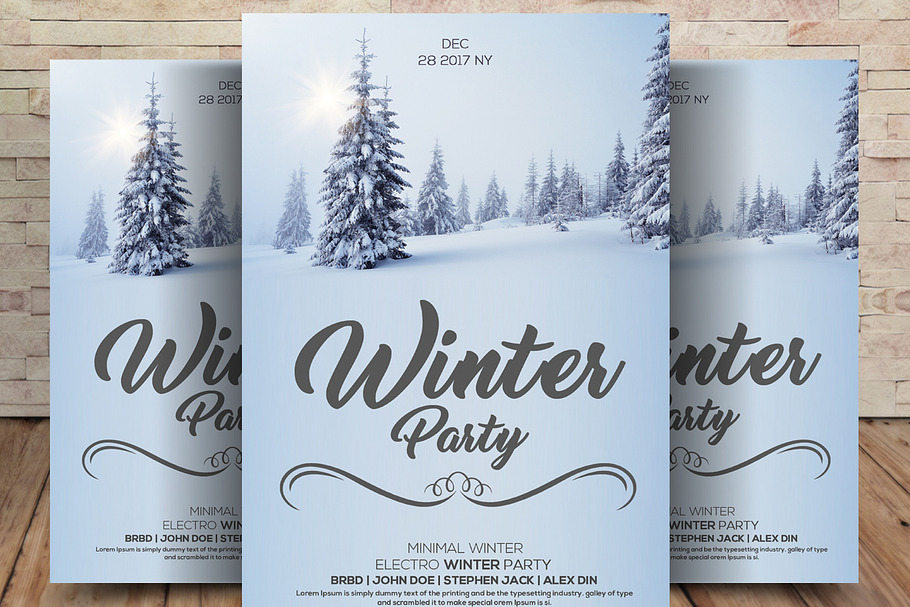 Winter Party Flyer Template in Flyer Templates - product preview 8