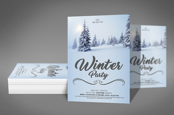 Winter Party Flyer Template in Flyer Templates - product preview 2
