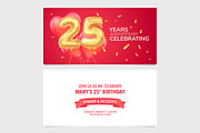 25th anniversary invitation vector