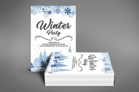 Winter Party Psd Flyer in Flyer Templates - product preview 3