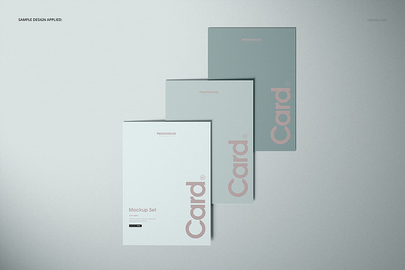 Flat Cards Mockup Set in Product Mockups - product preview 3