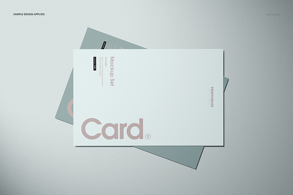Flat Cards Mockup Set in Product Mockups - product preview 5