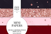 Rose Gold Pink Black Mini Papers