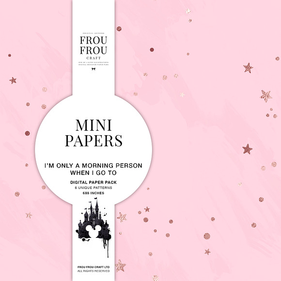 Rose Gold Pink Black Mini Papers in Patterns - product preview 1