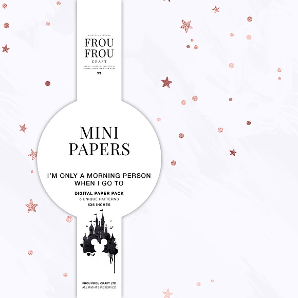 Rose Gold Pink Black Mini Papers in Patterns - product preview 3