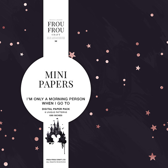 Rose Gold Pink Black Mini Papers in Patterns - product preview 4