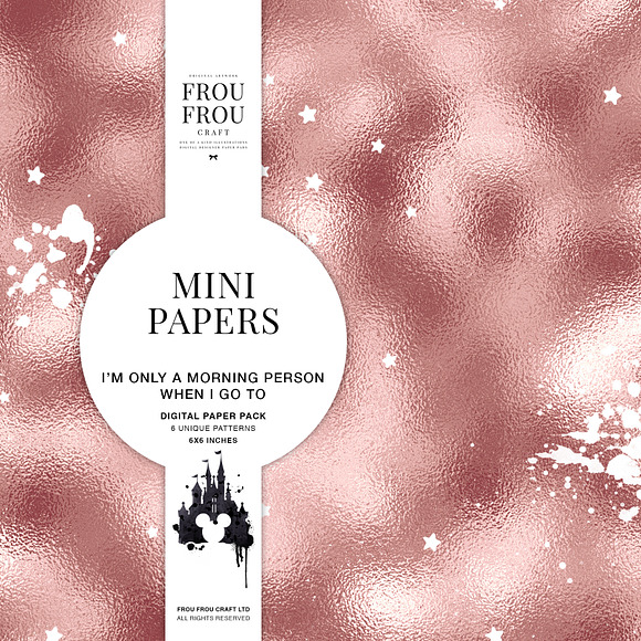 Rose Gold Pink Black Mini Papers in Patterns - product preview 5