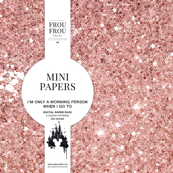 Rose Gold Pink Black Mini Papers in Patterns - product preview 6