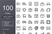 Logistic Delivery Line Icons