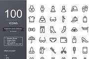 Fashion and Clothes line icons