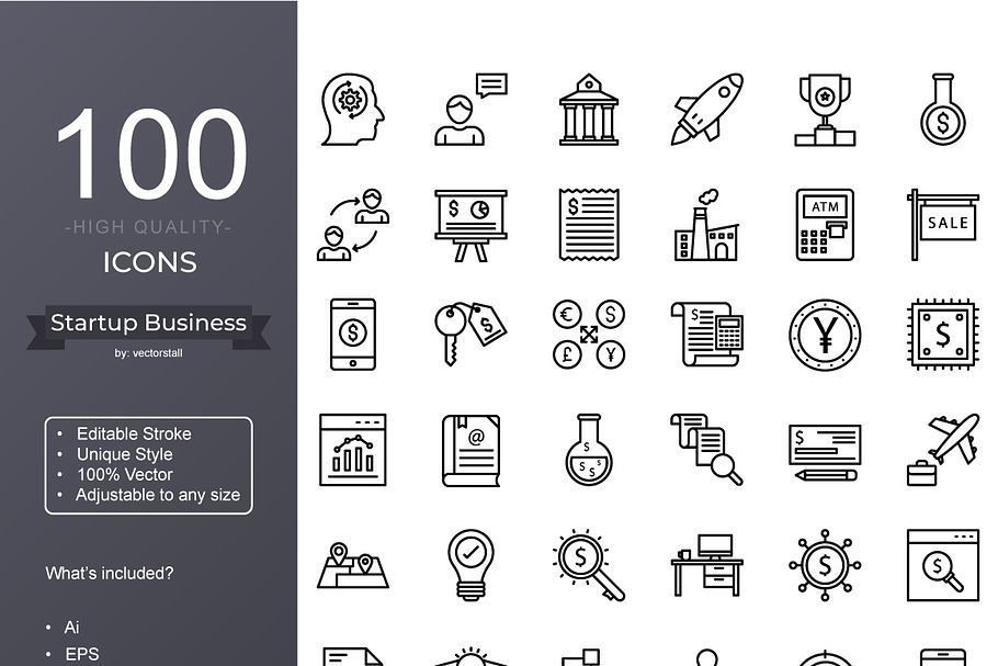 Startup Business Line Icons